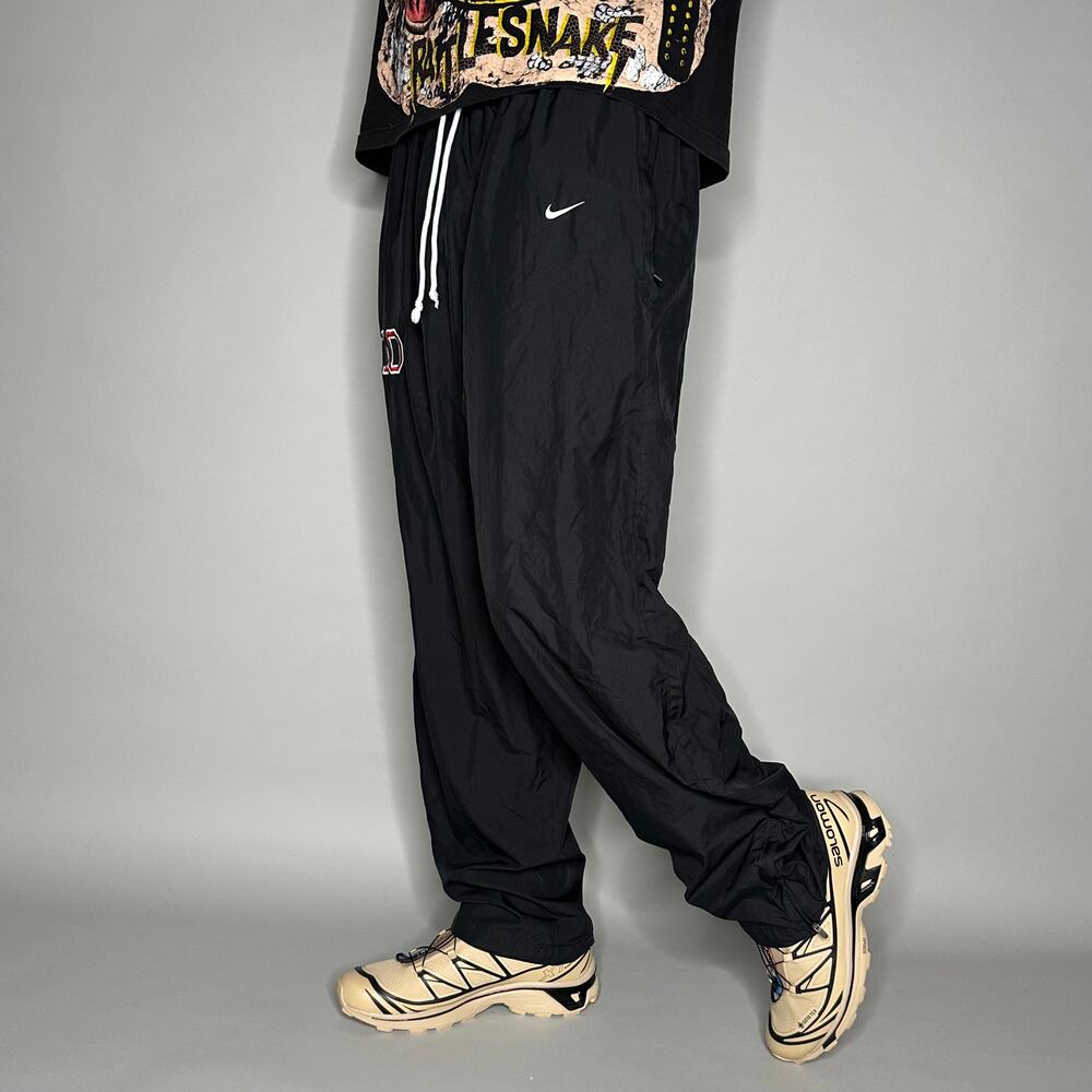 Vintage Y2K Nike Track Pants Mens XL Baggy Wide Leg Jet Black Sweatpants
